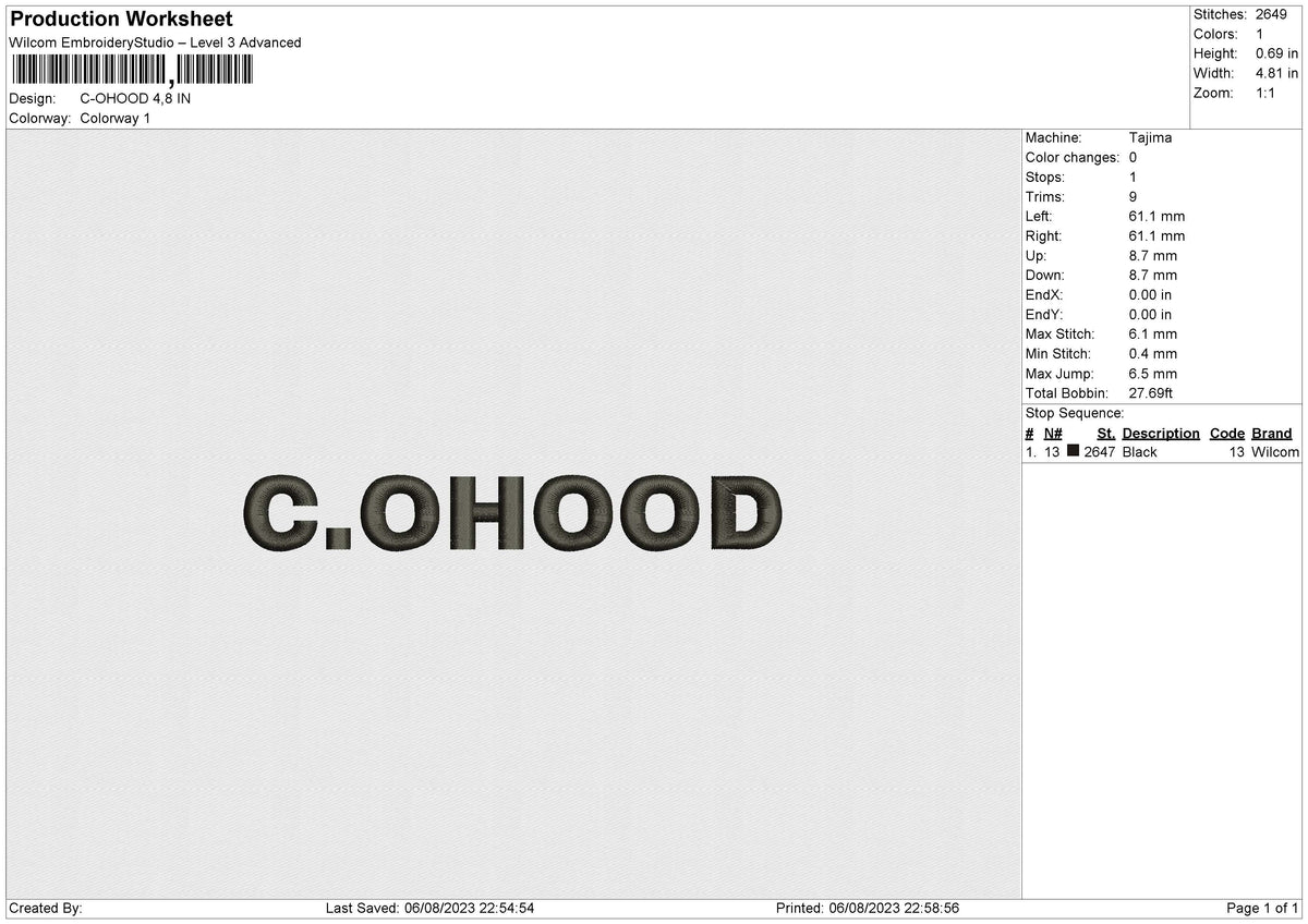 C-OHOOD Embroidery File 6 size