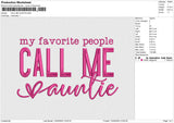CALL ME AUNTIE Embroidery File 6 size