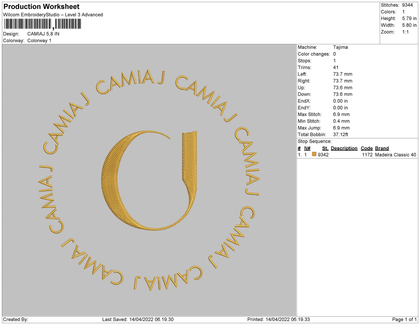 CAMIAJ Embroidery