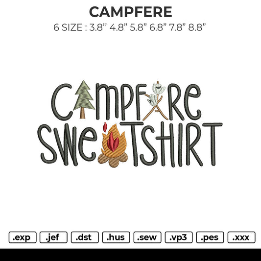 CAMPFERE Embroidery File 6 size