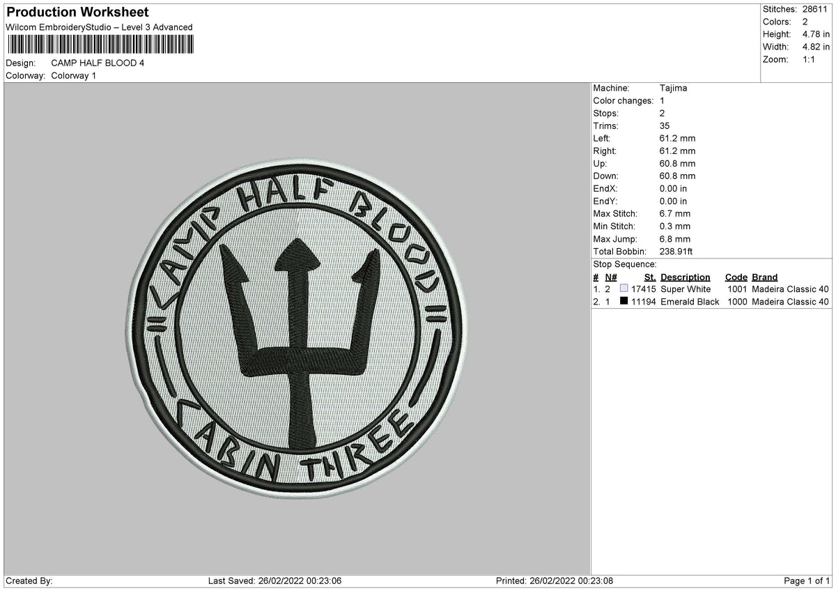 Camp Half Embroidery