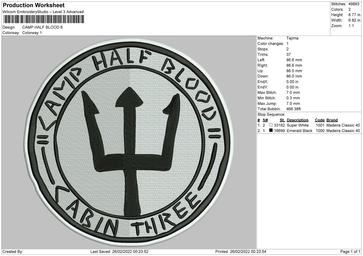 Camp Half Embroidery