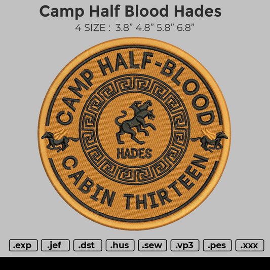 Camp Half Blood Hades Embroidery