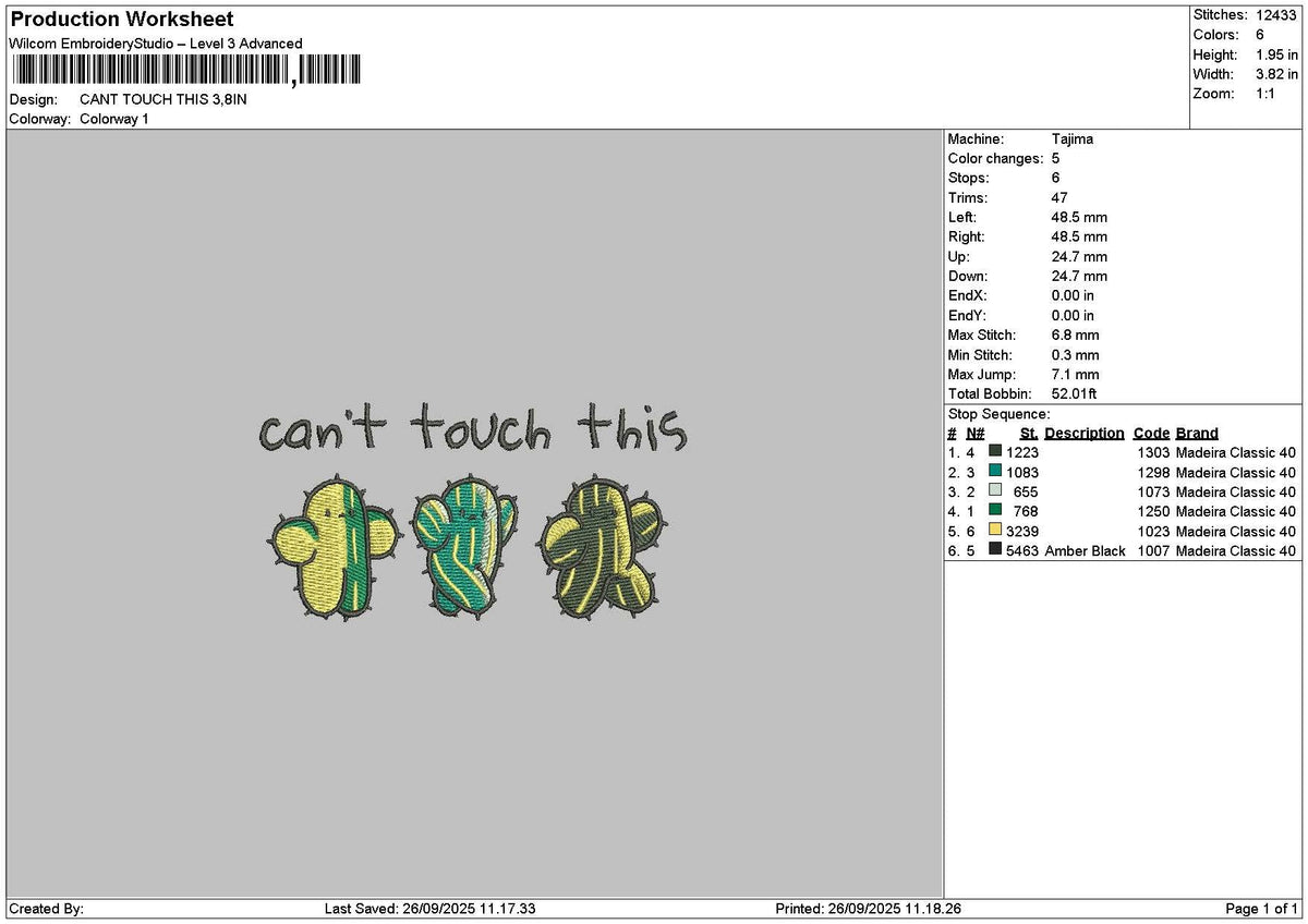Cactus Icons Embroidery File 6 sizes