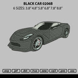 Black Car 0206b Embroider File 6 sizes