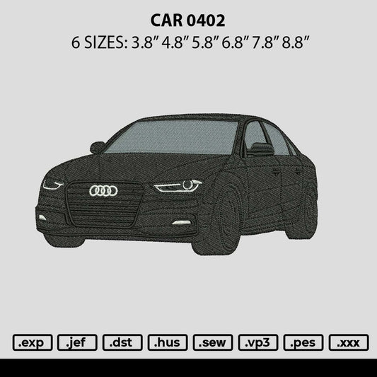 Car 0402 Embroidery File 6 sizes