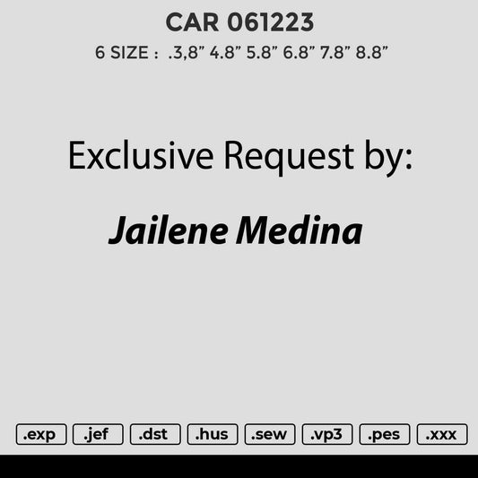CAR 061223 Embroidery File 6 size