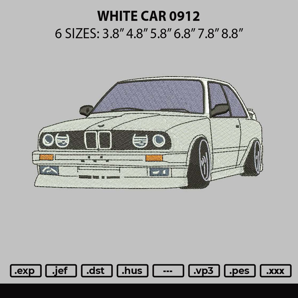 Car 0912 Embroidery File 6 sizes