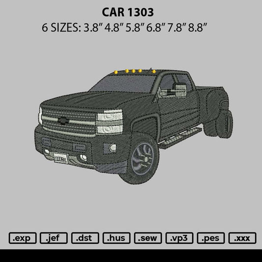 Car 1303 Embroidery File 6 sizes