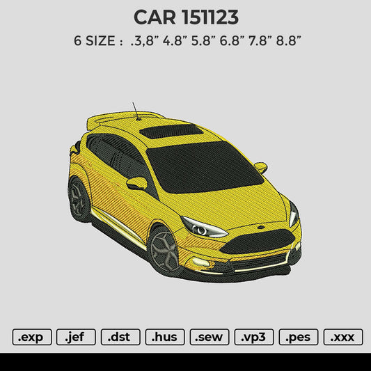 CAR 151123 Embroidery File 6 size