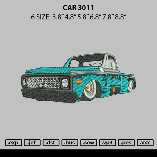 Car 3011 Embroidery File 6 sizes