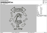 Cat Dog Outline 1703 Embroidery File 6 sizes
