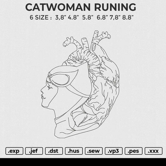 CATWOMAN RUNING Embroidery File 6 size