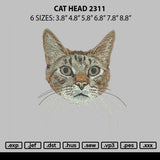 Cat Head 2311 Embroidery File 6 sizes