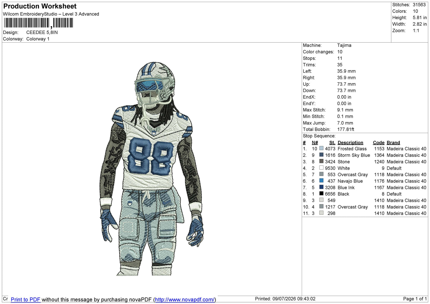 CEEDEE88 Embroidery File 4 size