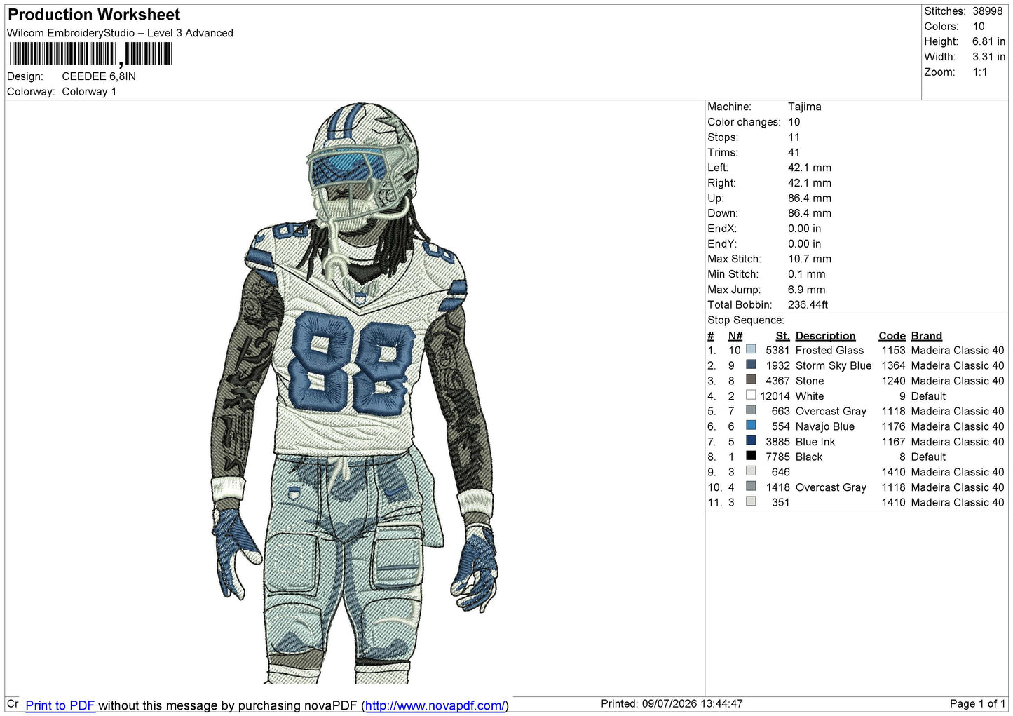CEEDEE88 Embroidery File 4 size