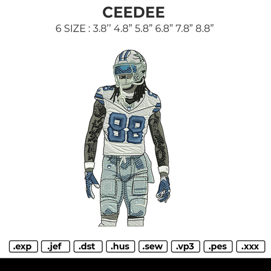 CEEDEE88 Embroidery File 4 size