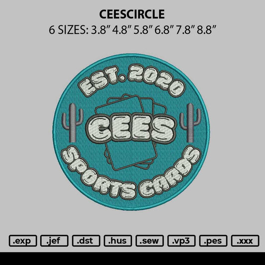 Ceescircle Embroidery File 6 sizes