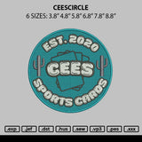 Ceescircle Embroidery File 6 sizes