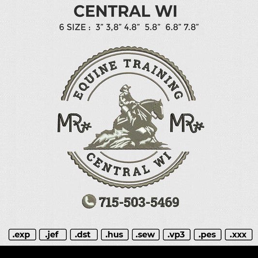 CENTRAL WI Embroidery File 6 size