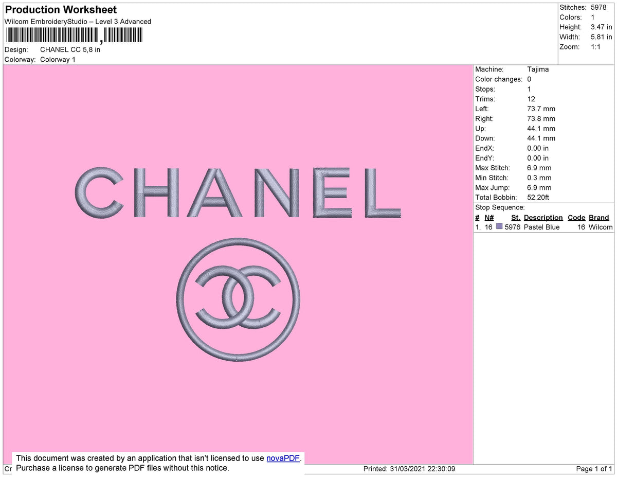 Chanel CC Embroidery