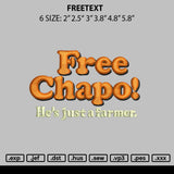 Freetext Embroidery File 6 sizes