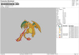 Charizard V2 Embroidery File 6 sizes