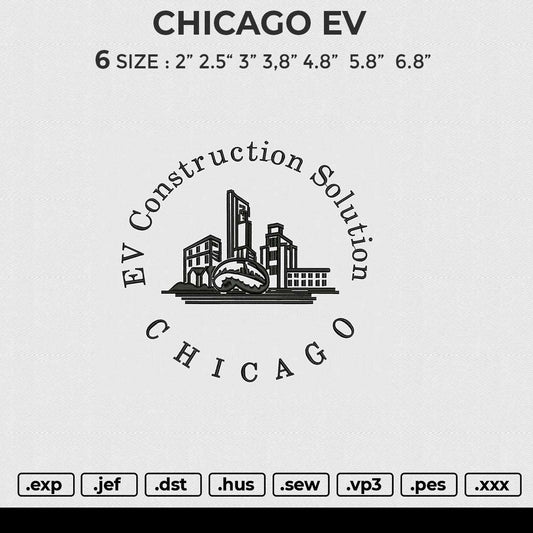 CHICAGO EV Embroidery File 6 size