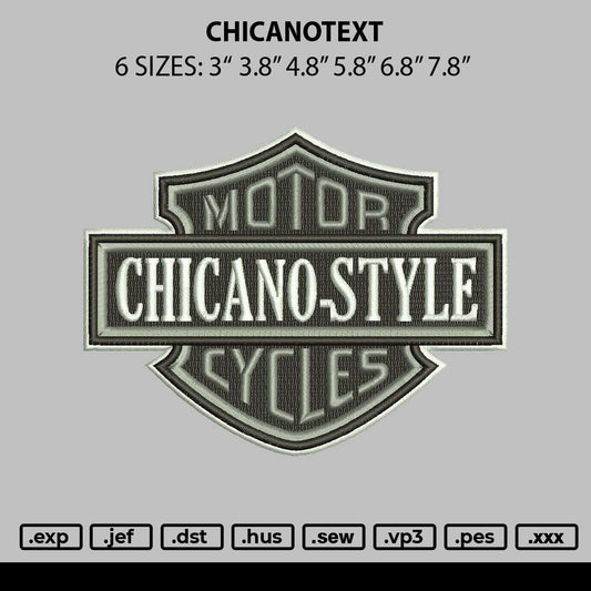 Chicanotext Embroidery File  6 sizes