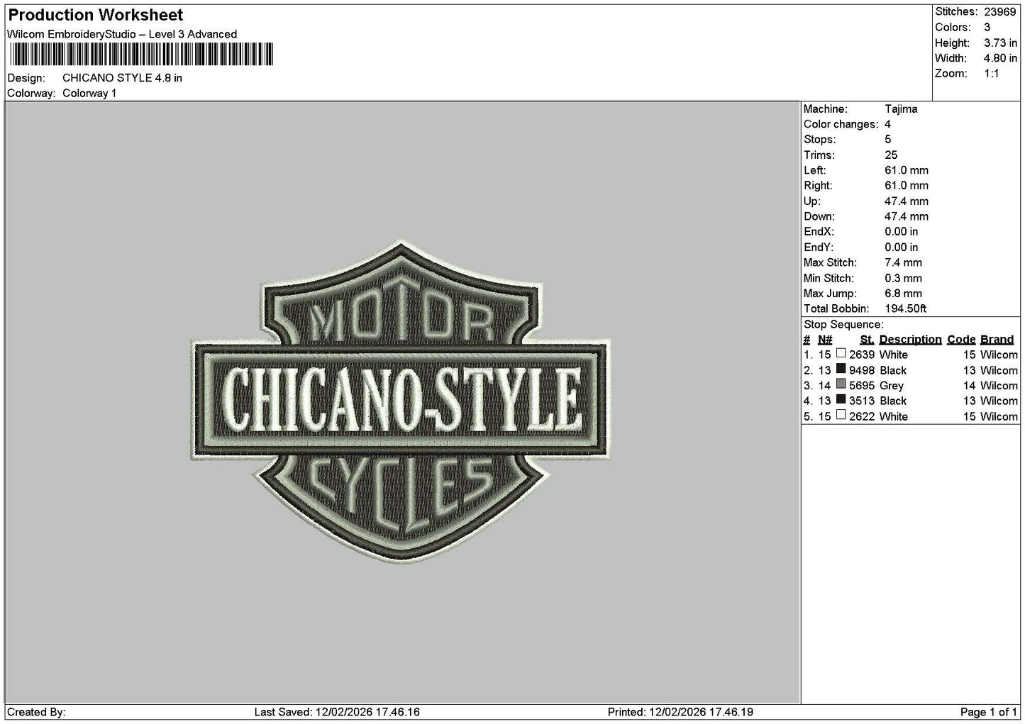 Chicanotext Embroidery File  6 sizes