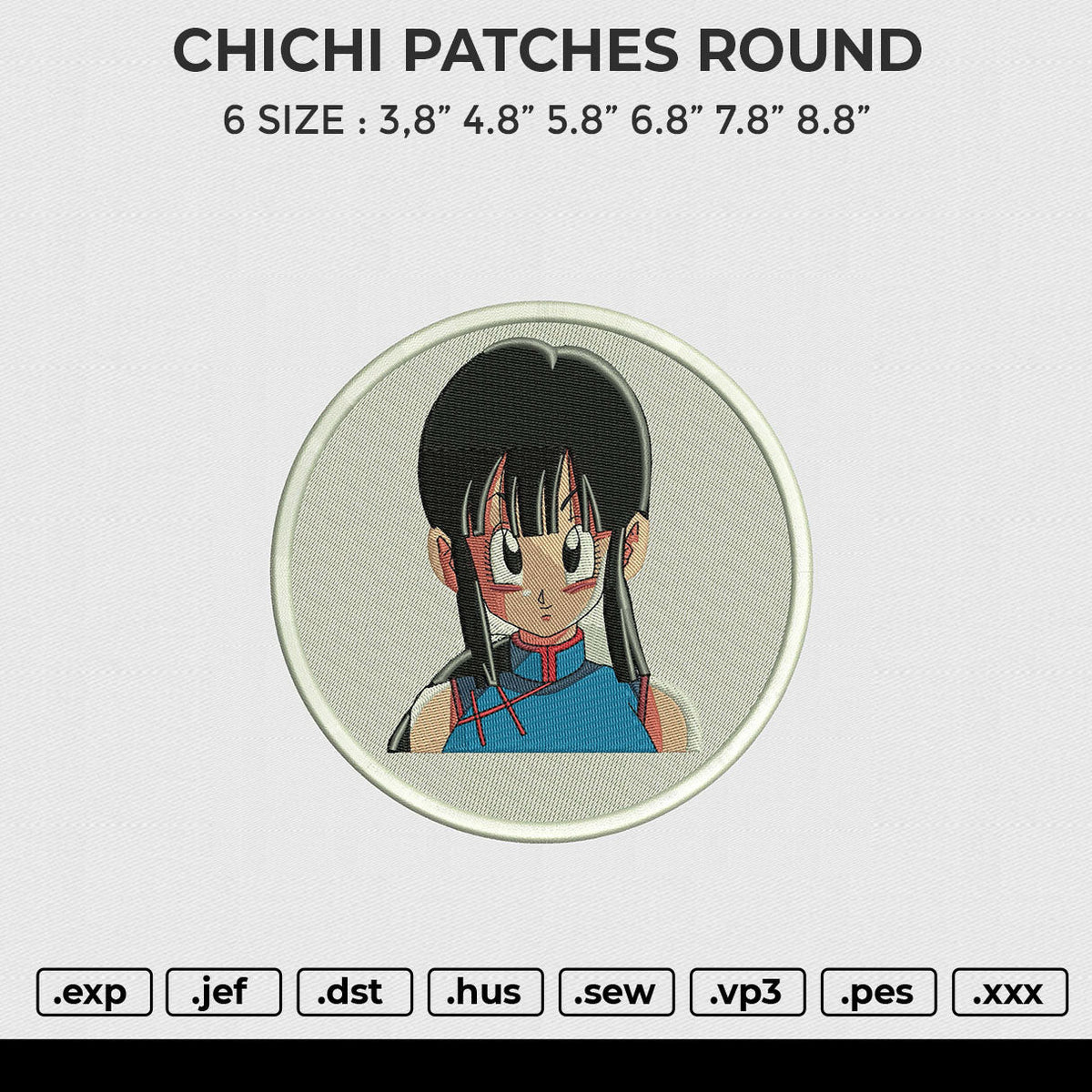 CHICHI PATCHES ROUND Embroidery File 6 size