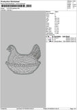 Chicken Applique Embroidery File 6 sizes