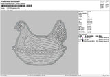 Chicken Applique Embroidery File 6 sizes