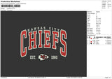 Chiefs3010 Embroidery File 6 sizes