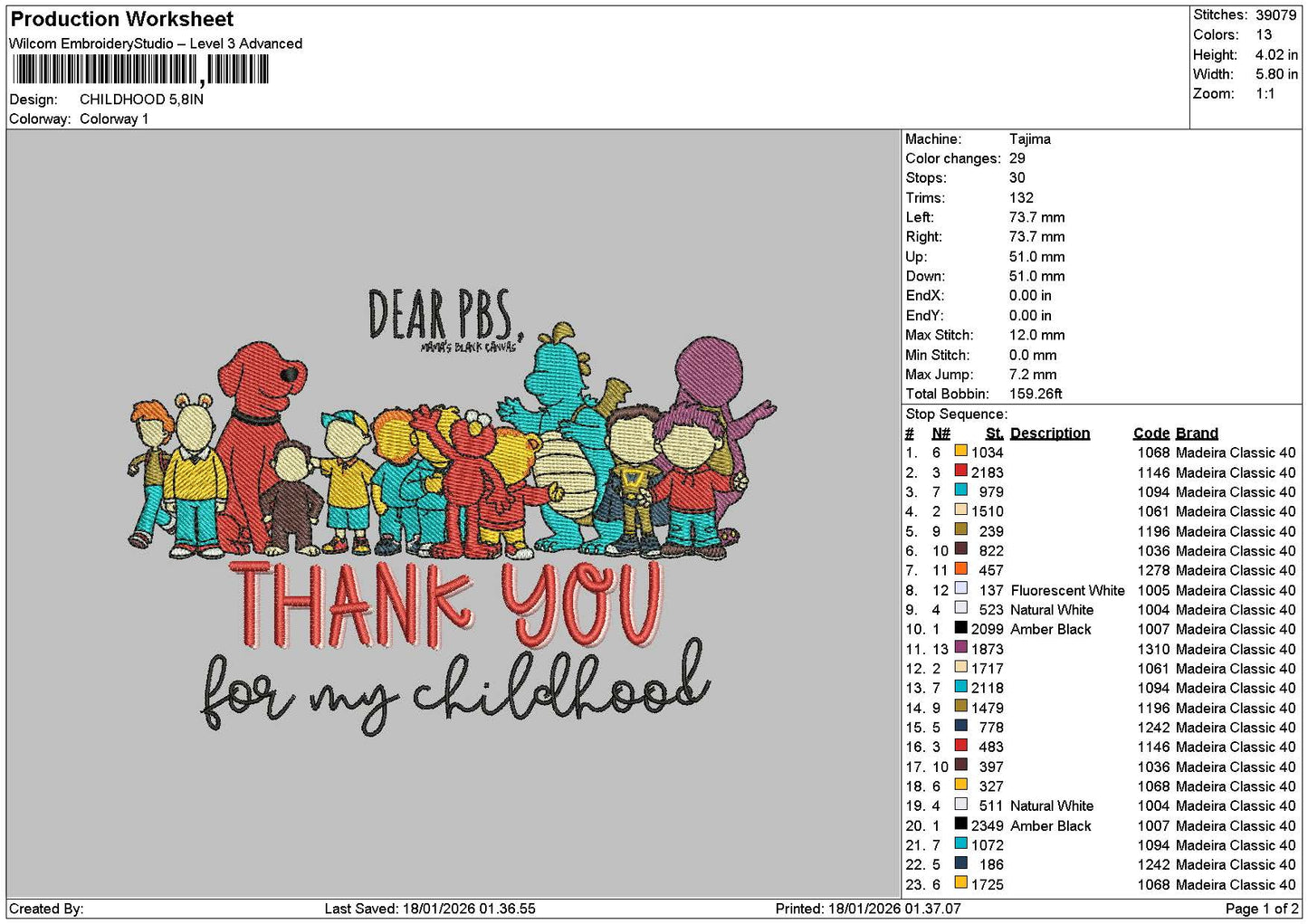Thankyoutext Embroidery File 6 sizes