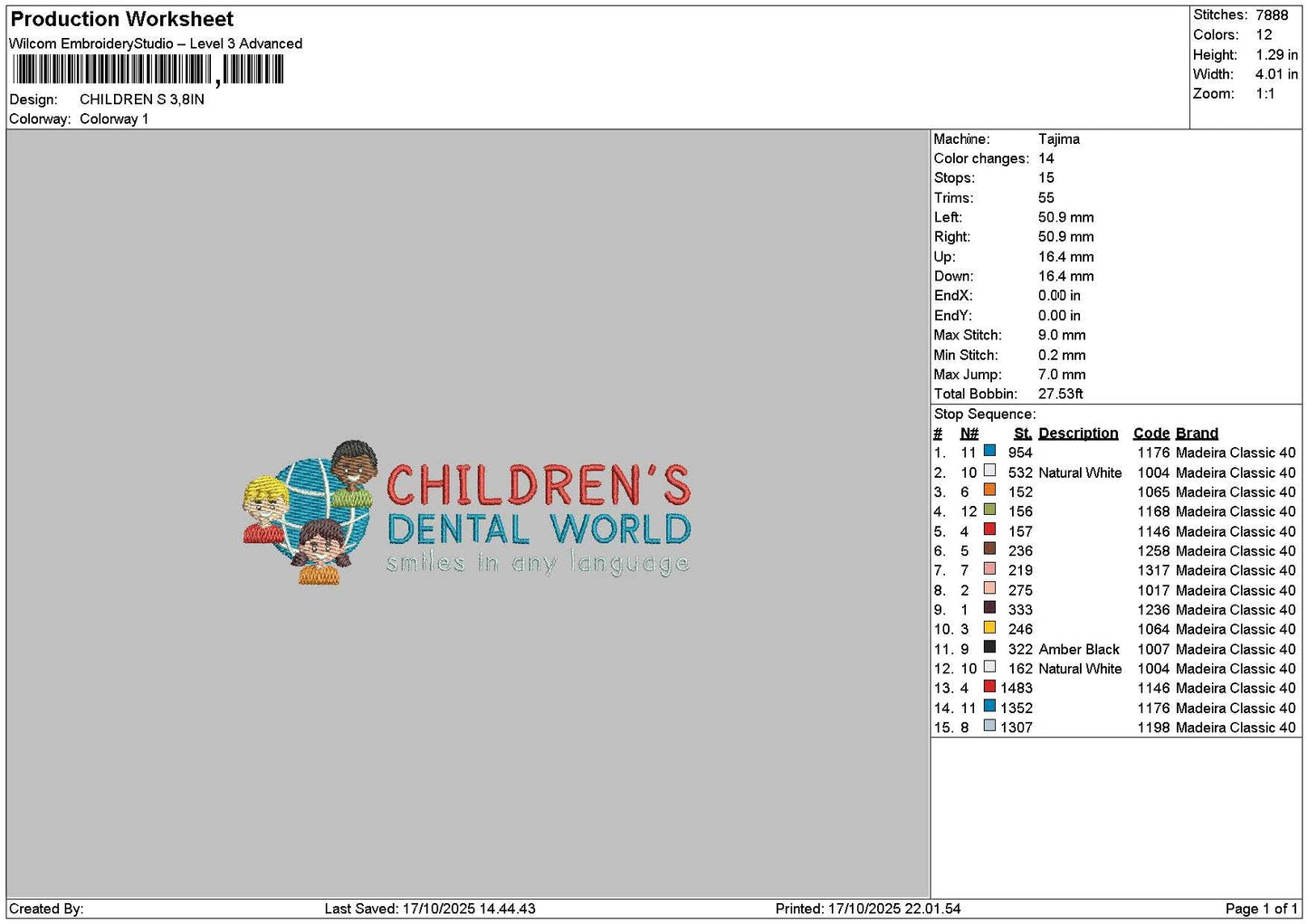 Childrentext Embroidery File 6 sizes