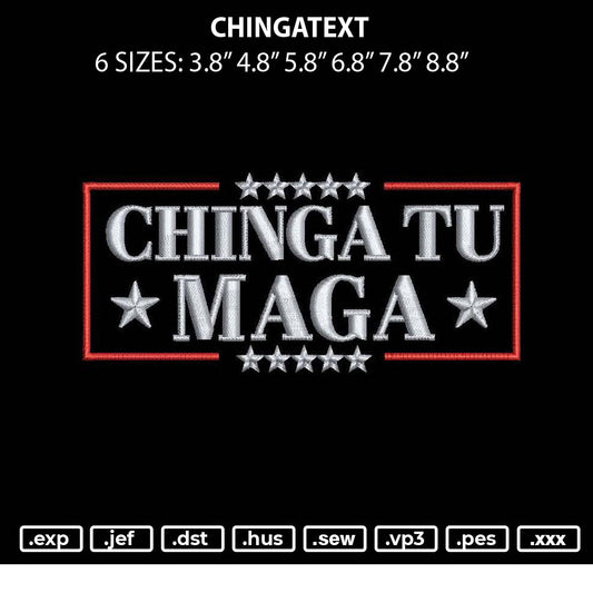 Chingatext Embroidery File 6 sizes