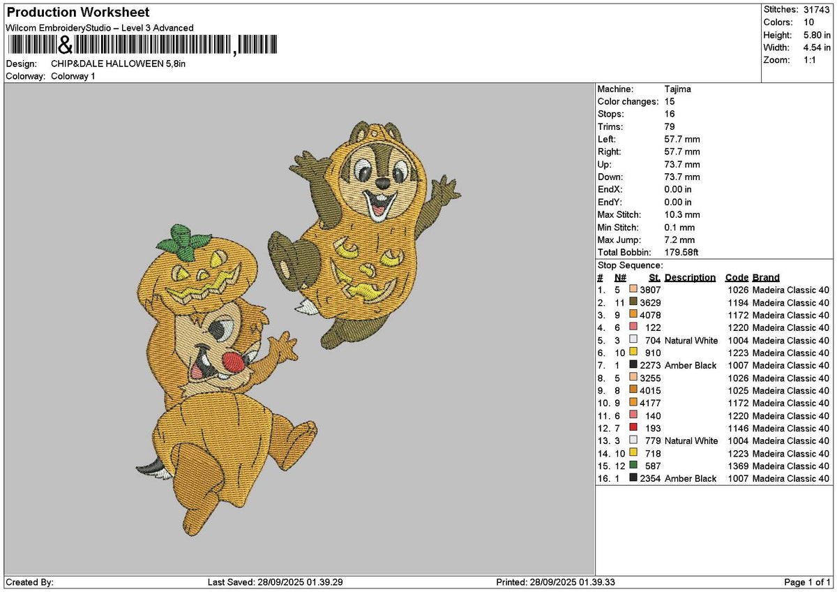 Squirrels Halloween Embroidery File 6 sizes