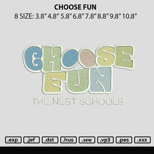 Chooe Fun Embroidery File 6 sizes
