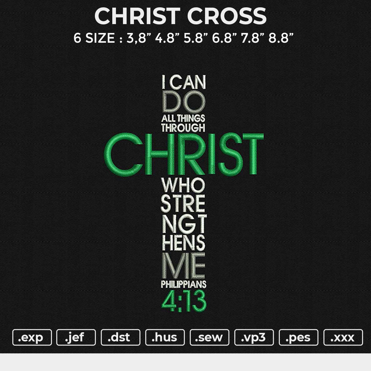 CHRIST CROSS Embroidery File 6 size