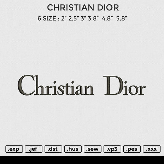 CHRISTIAN D Embroidery File 6 size