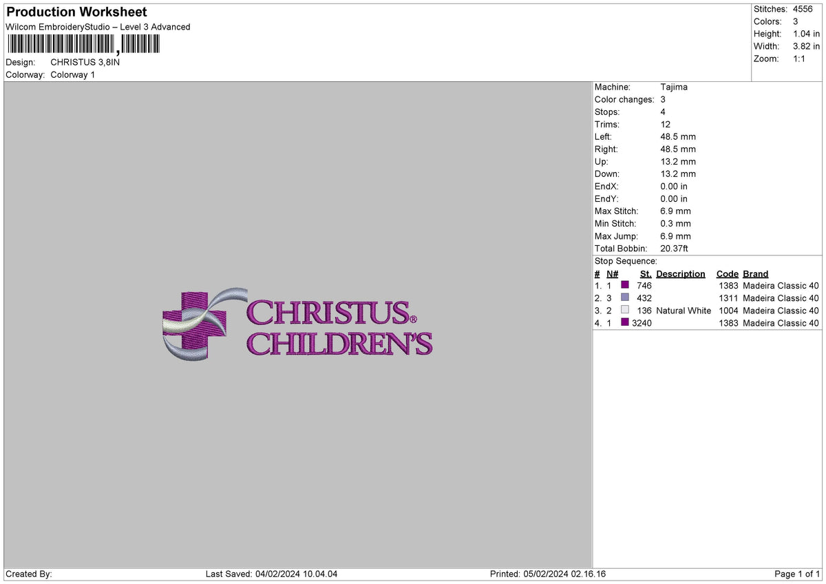 Childrens Text Embroidery File 6 sizes
