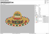 CINCO DAVE MAYO Embroidery File 6 sizes