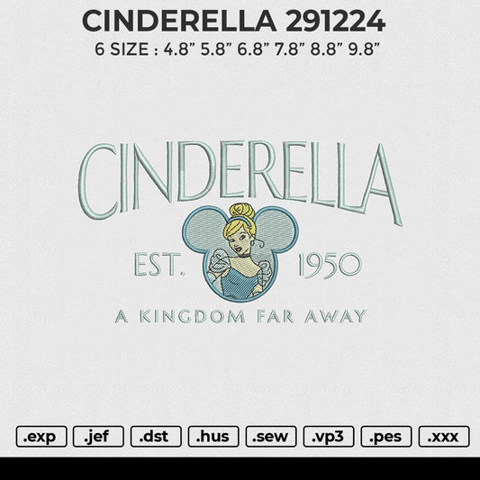 CINDERELLA 291224 Embroidery File 6 size