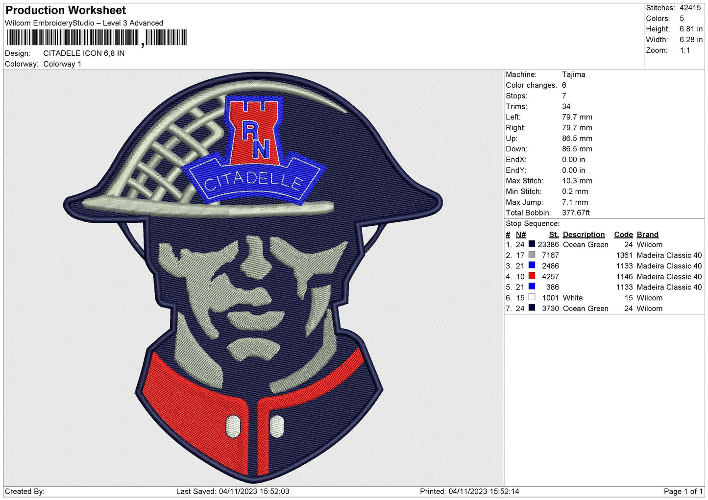 CITADELE ICON Embroidery File 6 size