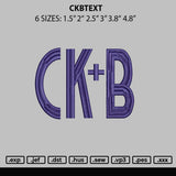 Ckbtext Embroidery File 6 sizes