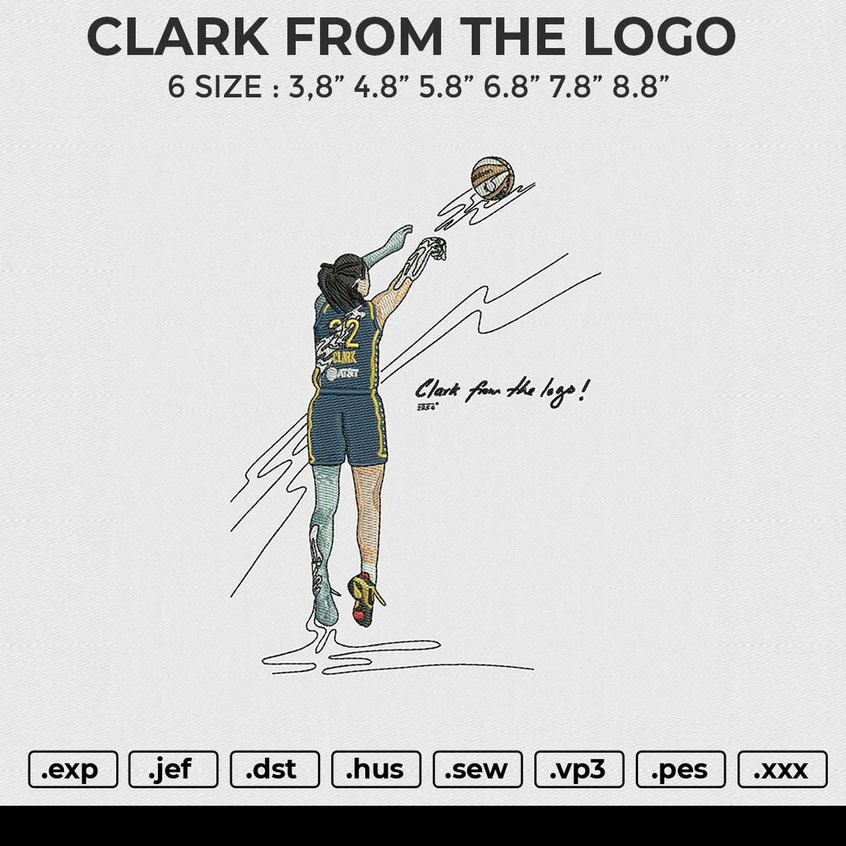 CLARK FROM THE LOGO Embroidery File 6 size