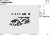 CLIFF'S AUTO Embroidery File 6 size