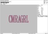 Cmragrltext Embroidery File 6 sizes