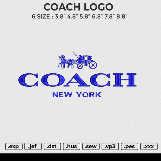 COACH LOGO Embroidery File 6 size